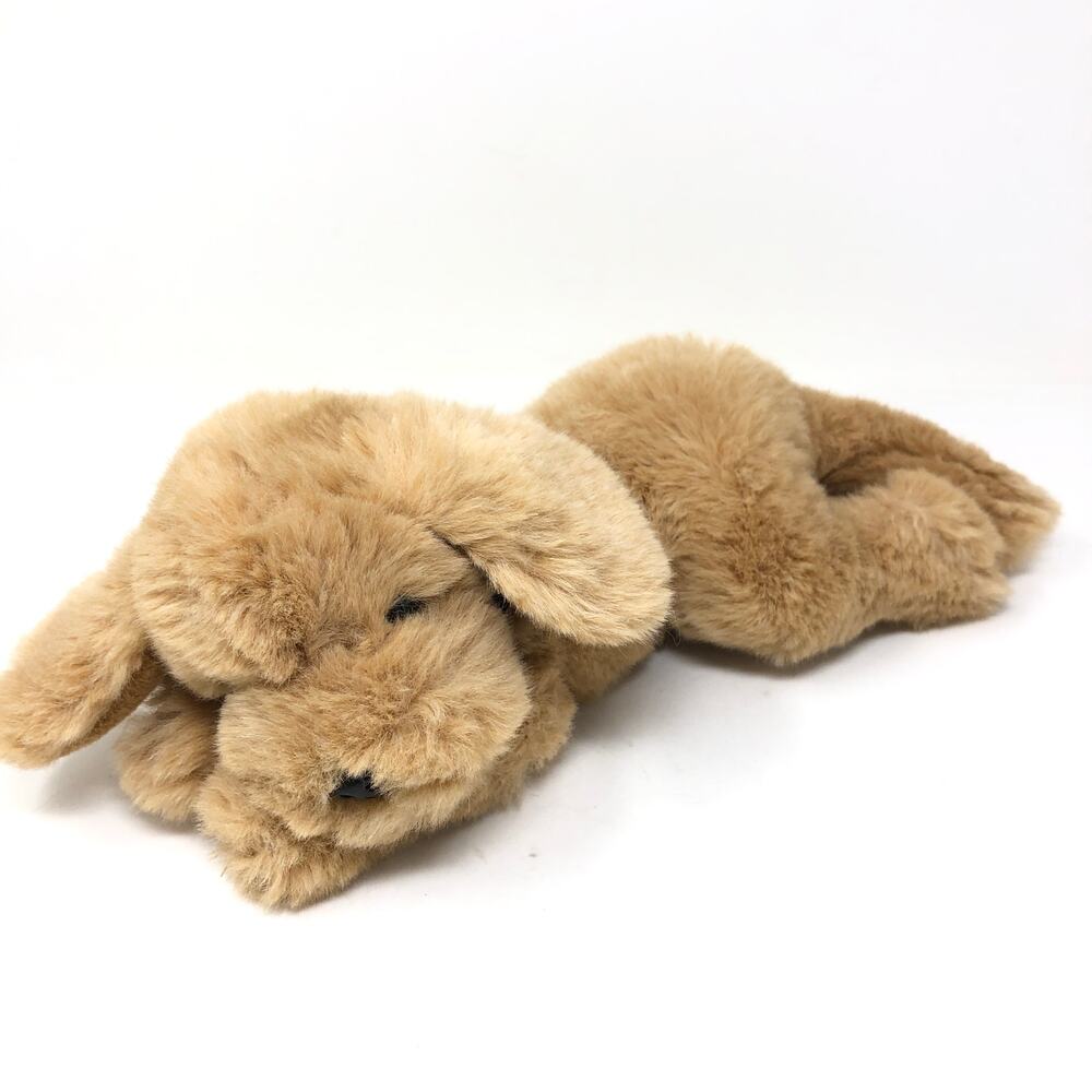 Golden Bear Co‎ Puppy Dog Plush Retriever Yellow Labrador Laying Down Brown Bow
